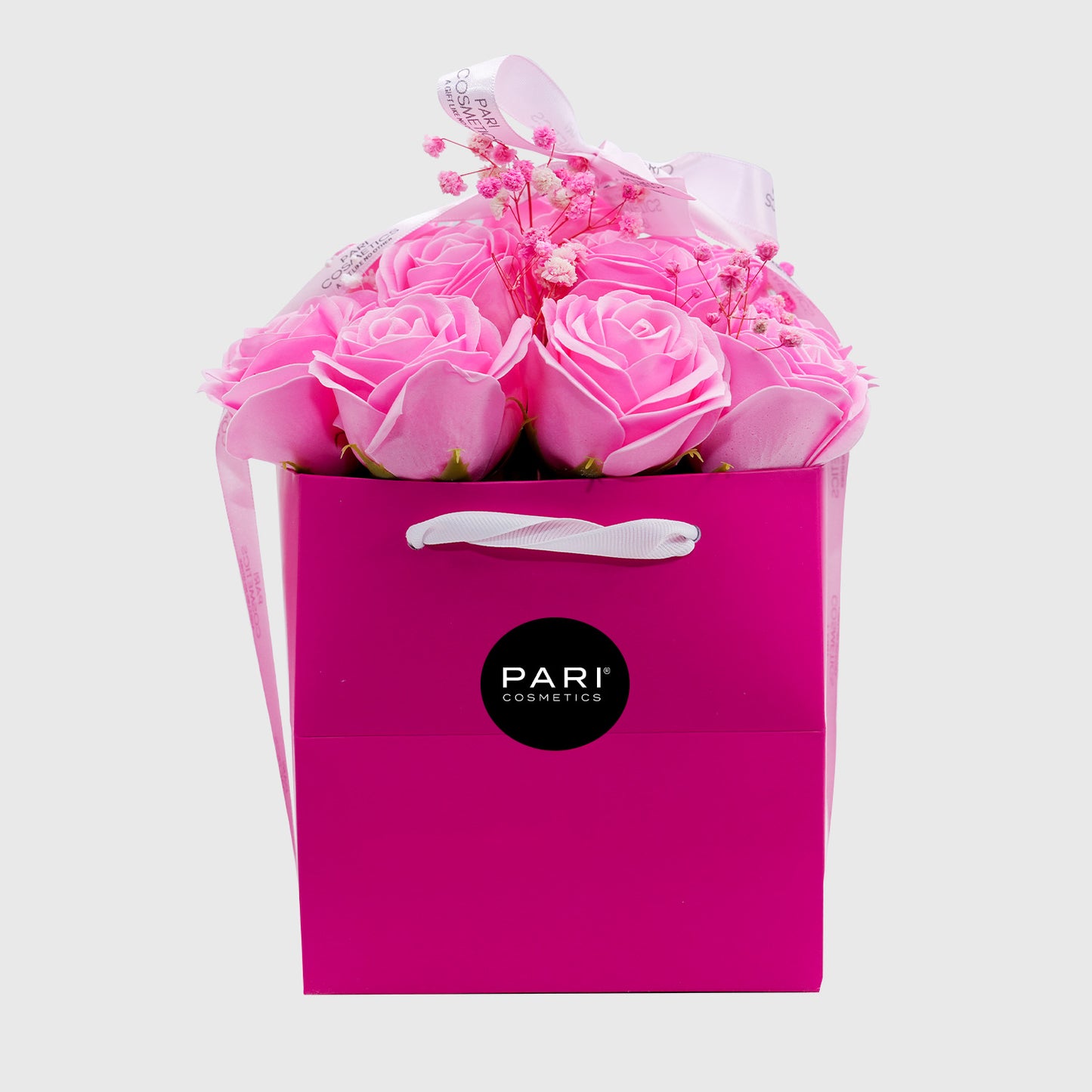 Light Pink Bouquet Flower Soap Box - 17 Roses