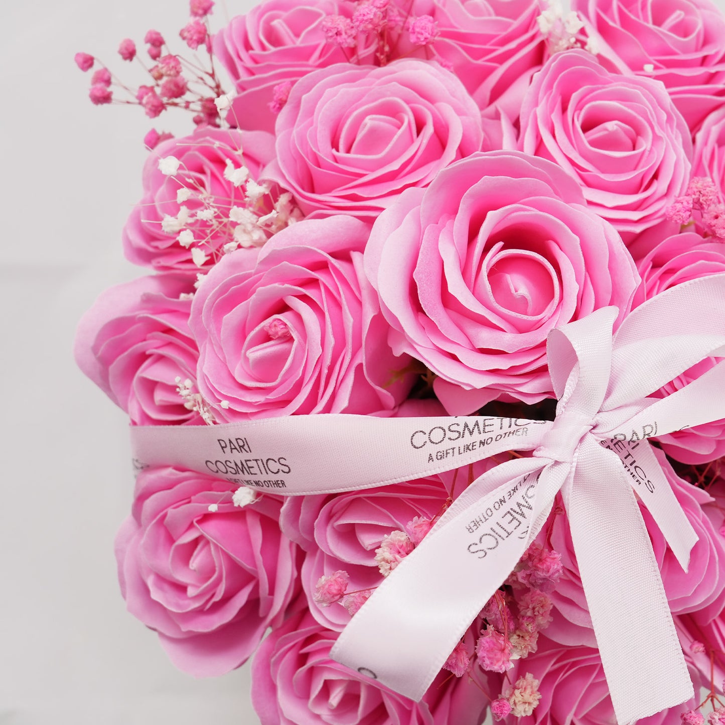 Light Pink Bouquet Flower Soap Box - 17 Roses