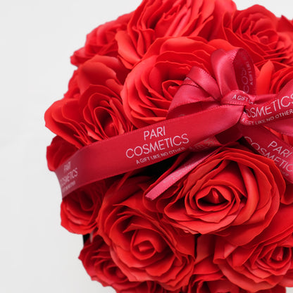 Crimson Affair Bouquet Flower Soap Box - 17 Roses