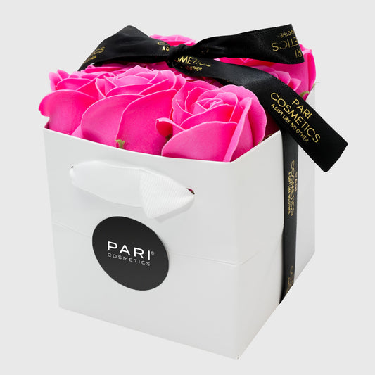 Hot Pink Flower Soap Box - 9 Roses