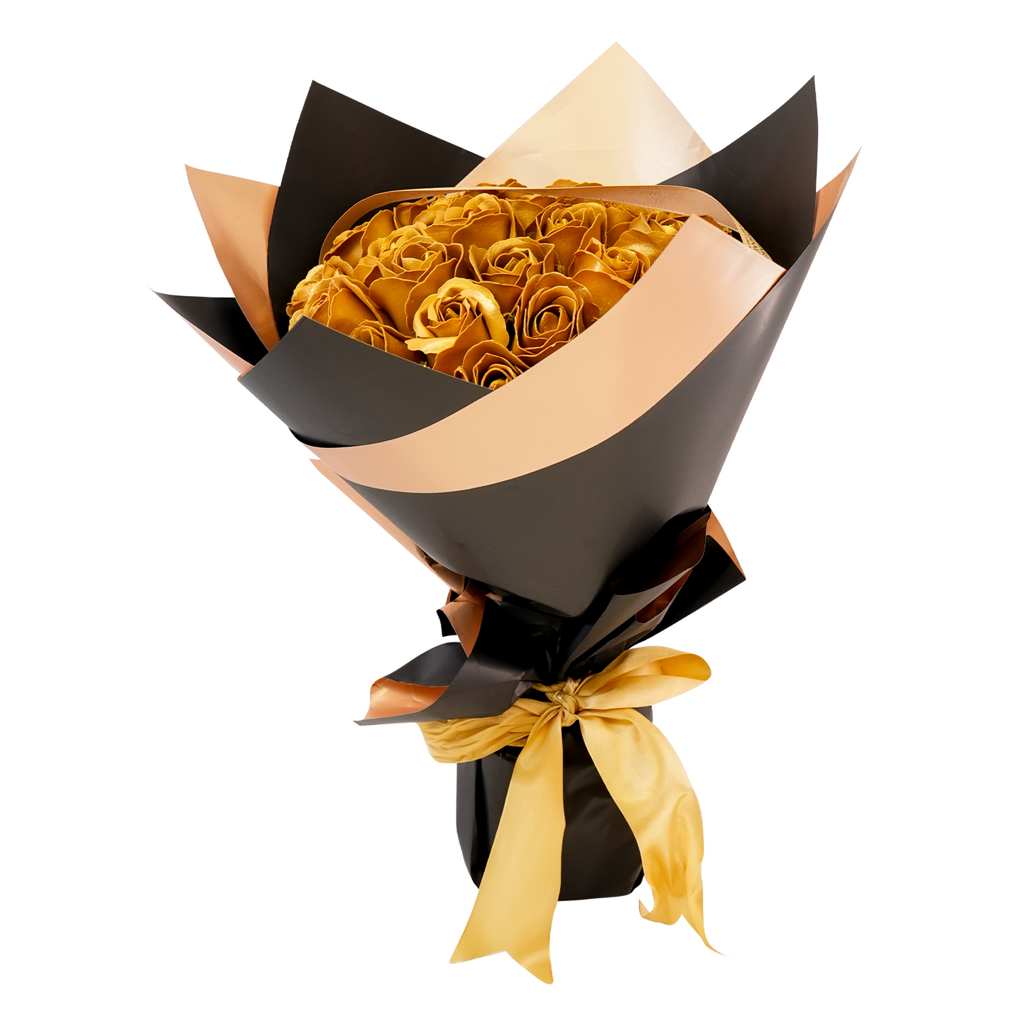 Golden Elegance Bouquet - 25 Roses