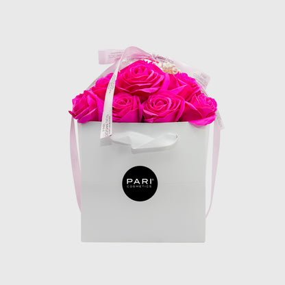 Hot Pink Bouquet Flower Soap Box - 17 Roses