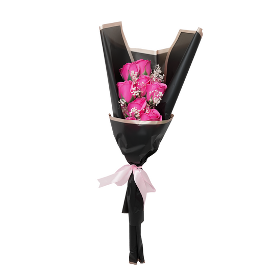 Fuchsia Finesse Bouquet - 12 roses